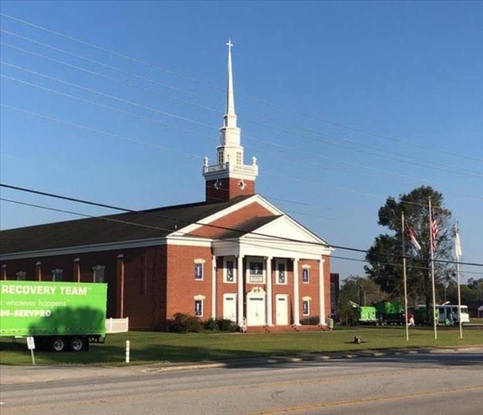 A church that had damage after hurricane Florence 